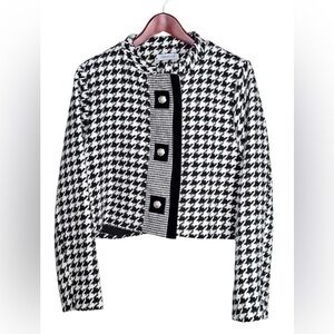 Oshoplive Elegant Houndstooth Blazer in Black and White💕